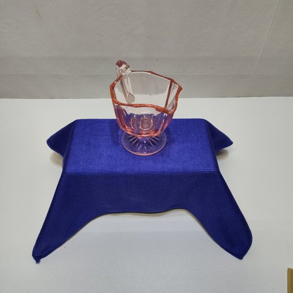 Heisey Flamingo Pink Depression Glass Footed Creamer Circa 1930s Excellent Cond. - Picture 3 of 8